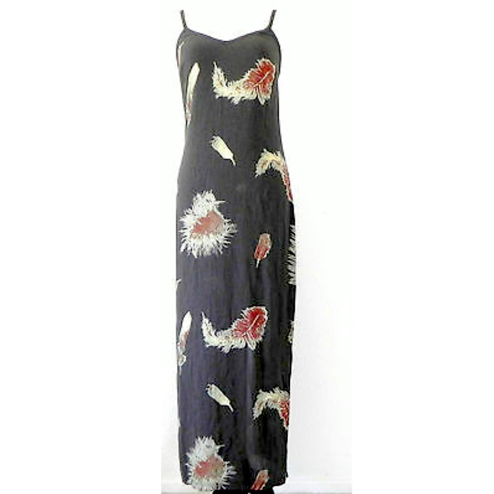 Francesca Caretti maxi dress with feather print